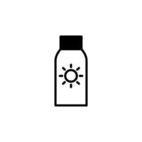 Sonnencreme, Sonnencreme, Lotion, Sommer-Icon-Designkonzept mit durchgezogener Linie für Web und ui, einfaches Symbol, das für alle Zwecke geeignet ist. vektor