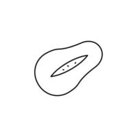 Papaya dünne Linie Symbol Vektor Illustration Logo Vorlage. für viele Zwecke geeignet.