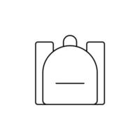 Rucksack, Schule, Rucksack, Tornister dünne Linie Symbol Vektor Illustration Logo Vorlage. für viele Zwecke geeignet.