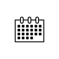 Kalender, Zeitplan, Datum durchgezogene Linie Symbol Vektor Illustration Logo Vorlage. für viele Zwecke geeignet.