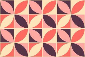 70-tal retro seamless mönster med enkla geometriska former. minimalistisk bauhaus trendig tryckdesign. vintage repeterande textur i rosa, lila och beige färger vektor