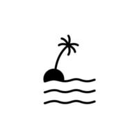 insel, strand, reise, sommer, meer durchgezogene linie symbol designkonzept für web und ui, einfaches symbol geeignet für alle zwecke. vektor