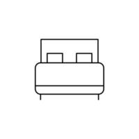 Bett, Schlafzimmer dünne Linie Symbol Vektor Illustration Logo Vorlage. für viele Zwecke geeignet.