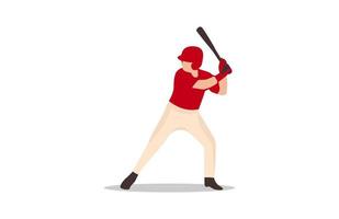 Baseballspieler im roten Trikot... vektor