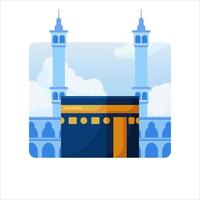 kabaa byggnad för hajj pilgrimsfärd islamisk be islamisk religion illustration koncept vektor