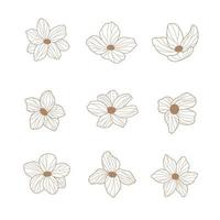 Reihe von handgezeichneten Blumen. Vektor-Illustration vektor