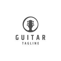 gitarr musik logotyp ikon formgivningsmall platt vektor