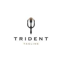 trident logotyp ikon designmall platt vektor