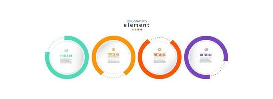 infographic vektor designmall med ikoner och 4 alternativ eller steg. kan användas för processdiagram, presentationer, arbetsflödeslayout, banner, flödesschema. eps10