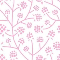 vitt sömlöst mönster med ändlösa rosa hallonsnår. perfekt för förpackningar, sängkläder, pappersupphängningar. vektor