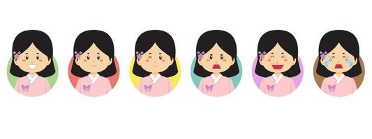 sydkorea avatar med olika uttryck vektor