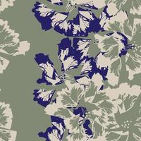 Khaki florale Pinselstriche nahtloses Musterdesign für Modetextilien, Grafiken, Hintergründe und Kunsthandwerk vektor