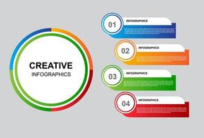 infographic element design med 4 steg för presentation och affärer. vektor