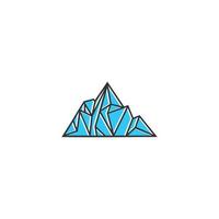 bergslandskap logotyp vektor design