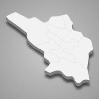 Isometrische 3d-karte von ist eine provinz im iran vektor