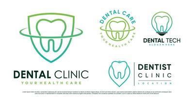 dental icon set logo design inspiration mit kreativem element premium-vektor vektor