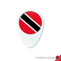 Trinidad und Tobago Flagge Lageplan Pin-Symbol auf weißem Hintergrund. vektor