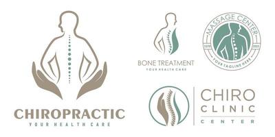 Chiropraktik-Icon-Set-Logo-Design-Kollektion für Massagetherapie mit einzigartigem Konzept-Premium-Vektor vektor