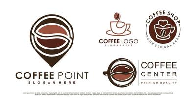 Kaffee-Icon-Set-Logo und Coffee-Shop-Logo-Design-Inspiration mit kreativem Element-Premium-Vektor vektor