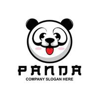 niedliches panda-logo-vektordesign, tierhintergrundillustration vektor