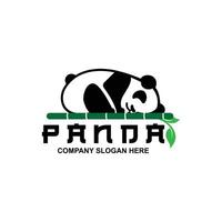 söt panda logotyp vektordesign, djur bakgrundsillustration vektor