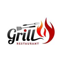 heiße Grill-Logo-Design-Vektor-Vorlage vektor