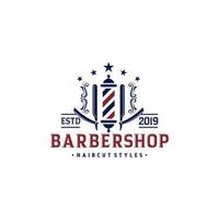 vintage barbershop logotyp vektor mall