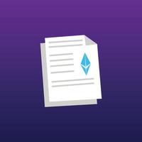 nft papper av ethereum design illustration vektor