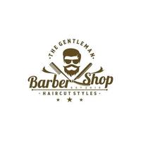 Vintage Barbershop-Logo-Vektorvorlage vektor