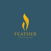 Feder Feder Stift Logo elegantes Design Vektorvorlage. gesetz, legal, anwalt, texter, schriftsteller. stationäres Logo-Konzept-Symbol vektor