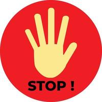 Stop-Hand-Palm-Schild-Symbol vektor