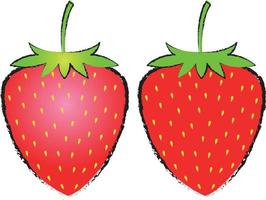 röd jordgubbsikon vektordesign för designelement, affisch eller matrelaterad logotyp vektor