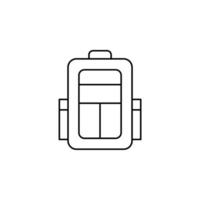 Rucksack, Schule, Rucksack, Tornister dünne Linie Symbol Vektor Illustration Logo Vorlage. für viele Zwecke geeignet.