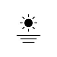 soluppgång, solnedgång, sol heldragen linje ikon vektor illustration logotyp mall. lämplig för många ändamål.
