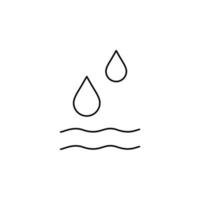 Wassertropfen, Wasser, Tröpfchen, flüssige dünne Linie Symbol Vektor Illustration Logo Vorlage. für viele Zwecke geeignet.