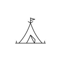 Camp, Zelt, Camping, Reisen dünne Linie Symbol Vektor Illustration Logo Vorlage. für viele Zwecke geeignet.