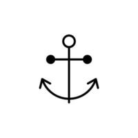 Anker, Hafen durchgezogene Linie Symbol Vektor Illustration Logo Vorlage. für viele Zwecke geeignet.