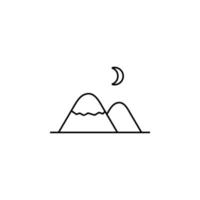 berg, hügel, berg, spitze, dünne linie, symbol, vektor, abbildung, logo, schablone. für viele Zwecke geeignet. vektor