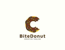 köstliches donut logo buchstabe c design vektor