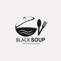 Schwarzes Sup-Logo für ein Lebensmittel- oder Restaurantverkaufslogo