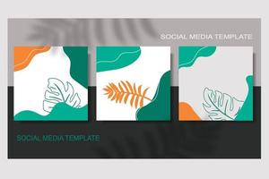 bearbeitbarer Vorlagenbeitrag für Social-Media-Anzeigen. web-banner-anzeigen für werbedesign mit grüner farbe vektor