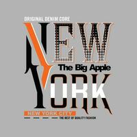 ny new york, modern der typografie und schriftgrafikdesign in vektorillustration. tshirt, kleidung, bekleidung und andere verwendungen. vektor