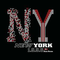 ny new york, element der männermode und moderne stadt im typografie-grafikdesign. vektorillustration. t-shirt, kleidung, bekleidung und andere verwendungen vektor