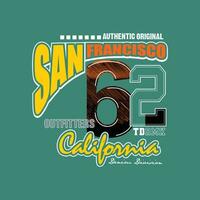 san francisco, element der männermode und moderne stadt im typografie-grafikdesign. vektorillustration. t-shirt, kleidung, bekleidung und andere verwendungen vektor