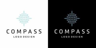 kompass form logotyp design med svart och vit bakgrund. vektor