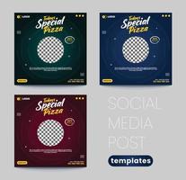 pizza sociala medier marknadsföring banner post designmall vektor