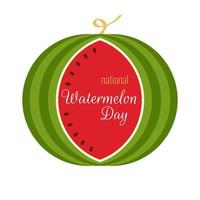 Nationaler Tag der Wassermelone. Vektor-Icon-Aufkleber-Logo-Vektor-Banner-Design-Druck. Vektor