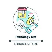 Symbol für toxikologisches Testkonzept. Gift studieren. Patientendiagnostik abstrakte Idee dünne Linie Illustration. isolierte Umrisszeichnung. editierbarer Strich. vektor