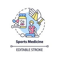 Symbol für das Konzept der Sportmedizin. Sportler unterstützen. Medizinisches Zentrum Service abstrakte Idee dünne Linie Abbildung. isolierte Umrisszeichnung. editierbarer Strich. vektor