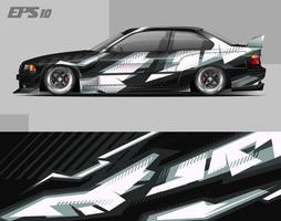 abstraktes Car Wrap Design modernes Rennhintergrunddesign für Fahrzeugfolierung, Rennwagen, Rallye usw vektor